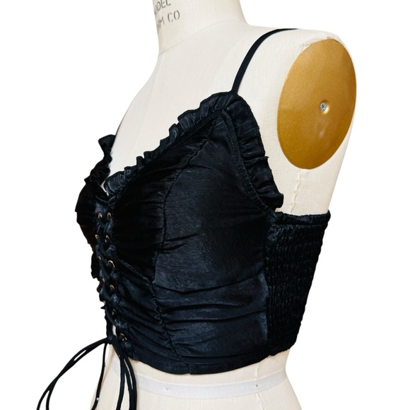 Shein Babydoll Fairy Grunch Corset Top Size XS Lace Up Whimsigoth Witchy Goth - Picture 2 of 9